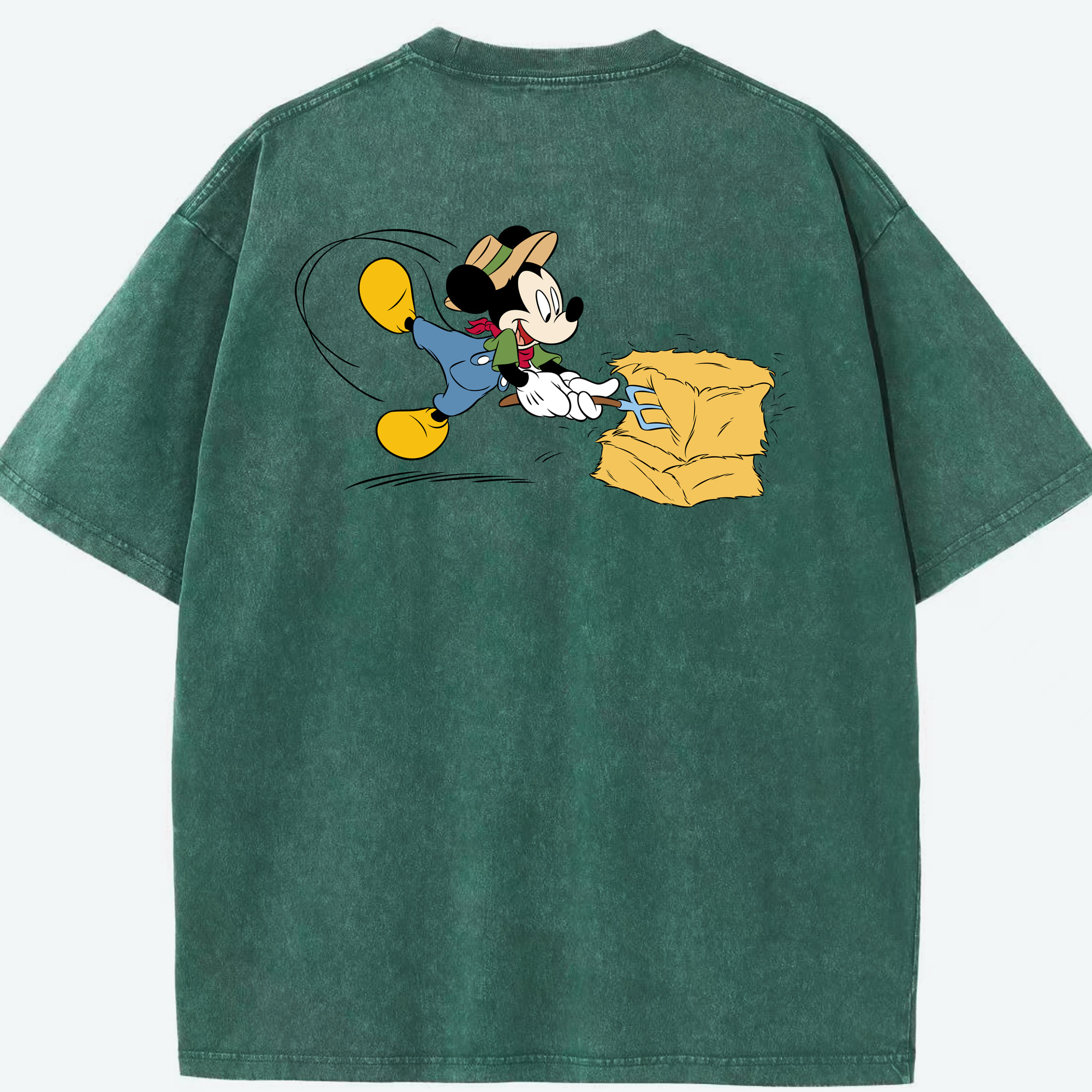 （画像用） ミッキーマウス Mickey Mouse 綿100% ヴィンテージ風 半袖Tシャツ（背面プリント）